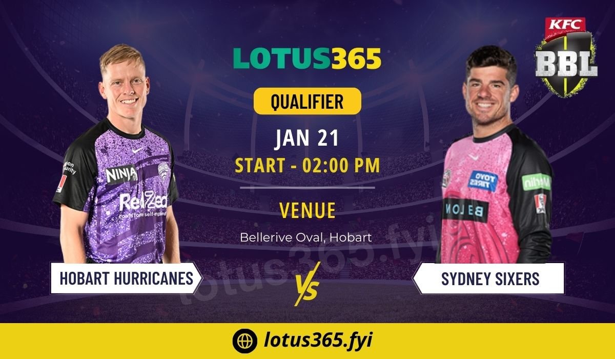 You are currently viewing Lotus365 Match Highlights: Hobart Hurricanes vs. Sydney Sixers Qualifier Predictions